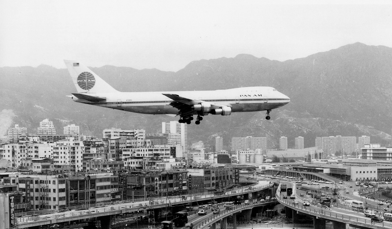 The first Boeing 747-100 from Pan Am flying above Kowloon City on 22 January, 1970. Photo: Handout