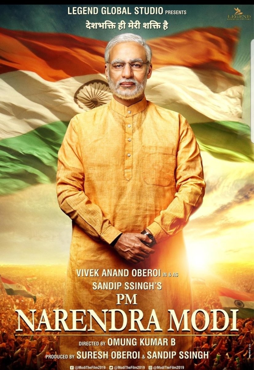 Promotional poster for the upcoming ‘PM Narendra Modi’ film featuring Vivek Oberoi. Photo: Twitter