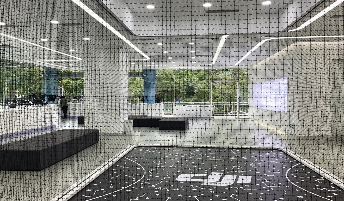 The drone exhibition hall of DJI in Shenzhen, China. Photo: Celia Chen