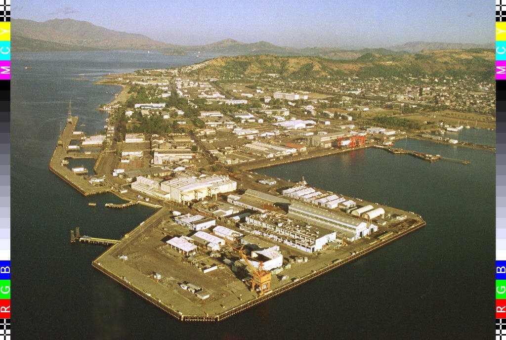 An aerial view of the sprawling port facilities at Subic Bay. Photo: AFP