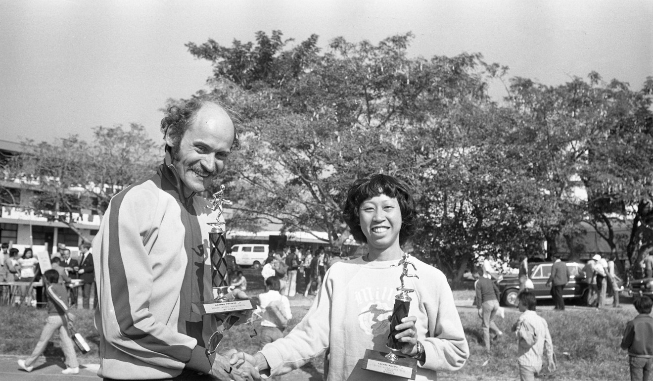 Adrian Trowell and Sandra Fung, winners of the Cathay Pacific Marathon held in 1977. Photo: SCMP