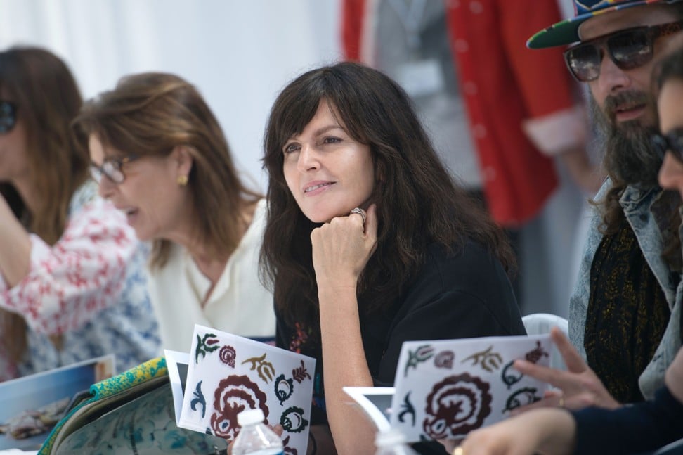Virginie Viard (second right) among jury members looking at creations during the 30th edition of the International Festival of Fashion and Photography in Hyeres, southeastern France on April 24, 2015. Photo: AFP
