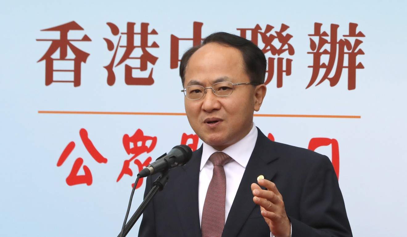 Wang Zhimin, the head of Beijing’s liaison office in Hong Kong, praised the government for its stance. Photo: Edward Wong
