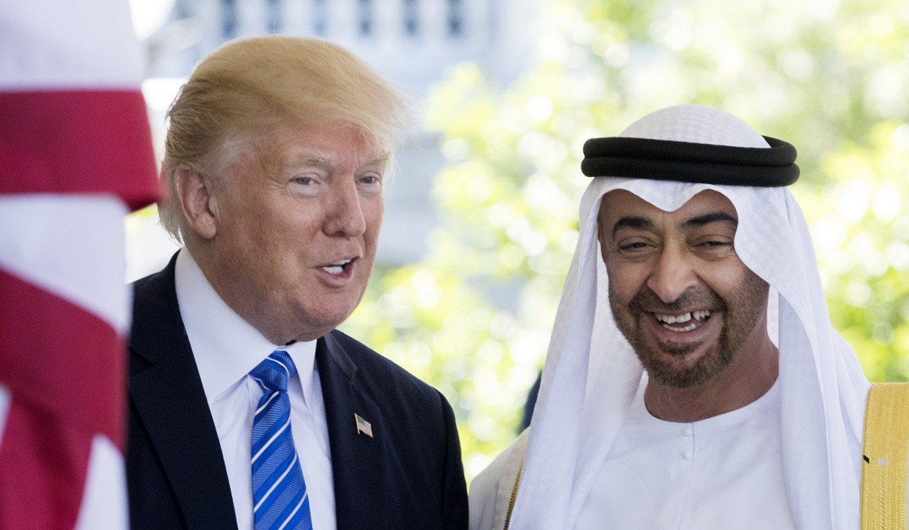 Abu Dhabi’s Crown Prince Mohammed bin Zayed with US President Donald Trump. Photo: EPA