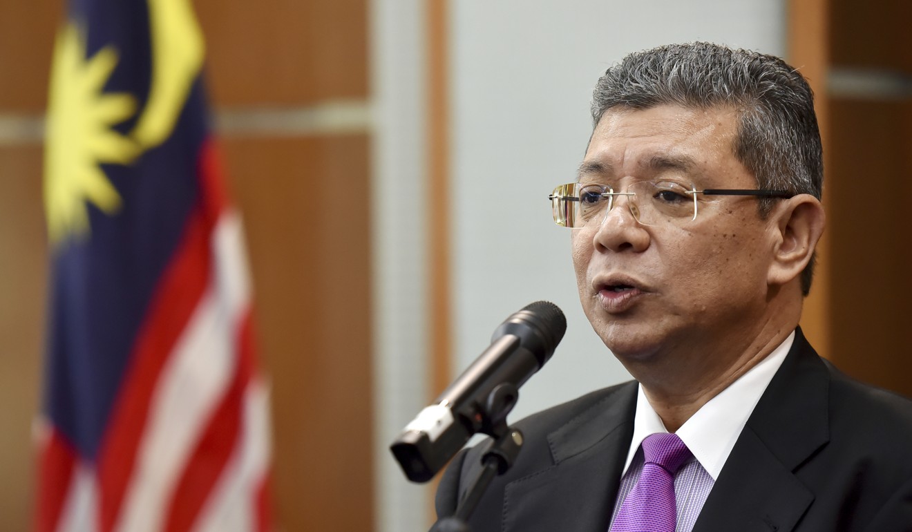 Malaysia’s Foreign Minister Saifuddin Abdullah announcing the ban on Israeli athletes in January. Photo: AP