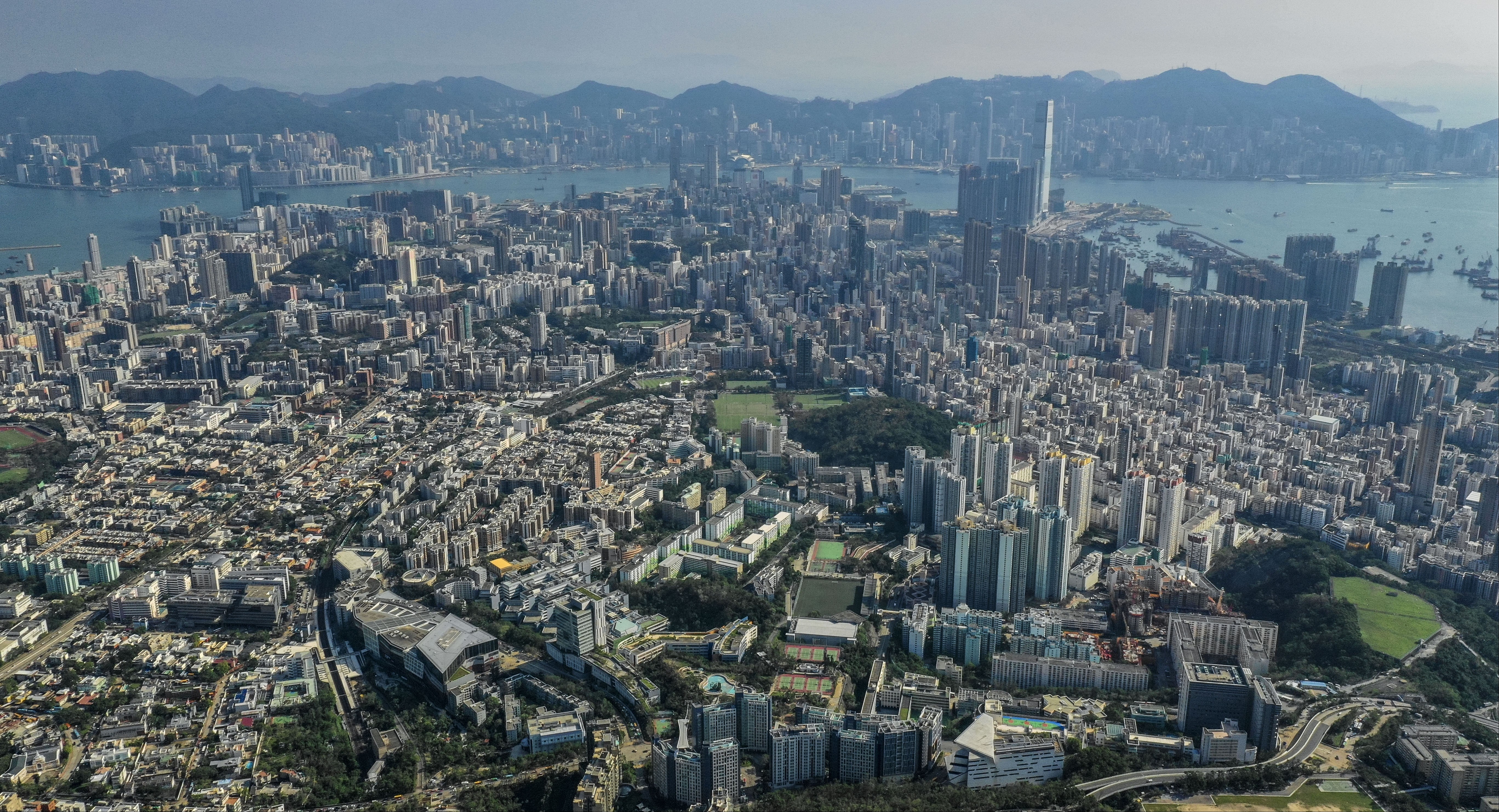 Aerial view of Hong Kong's Kowloon peninsula. Photo: Roy Issa