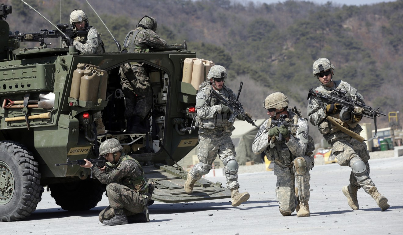 US Army and South Korean troops during the 2015 Foal Eagle military exercise. File photo: AP