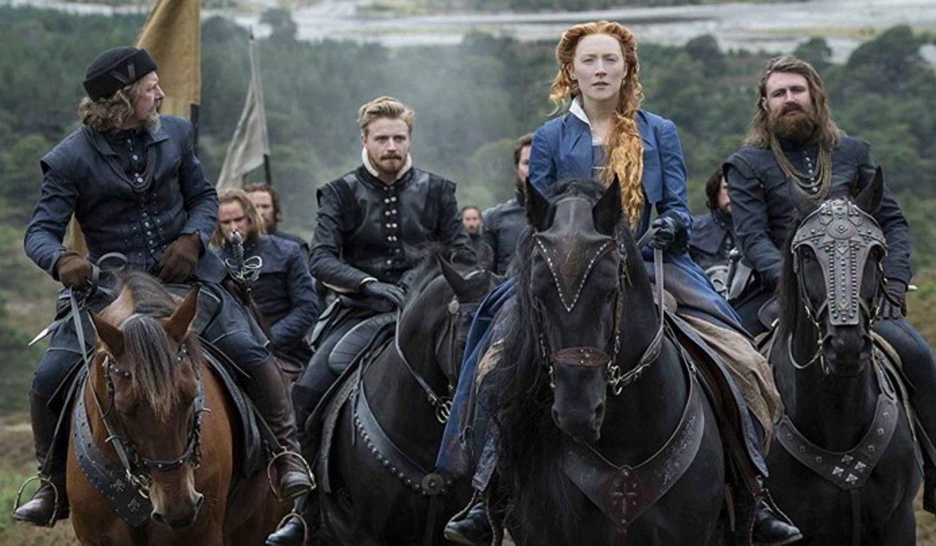 Saoirse Ronan (second right) as Mary Queen of Scots in a scene from the film.