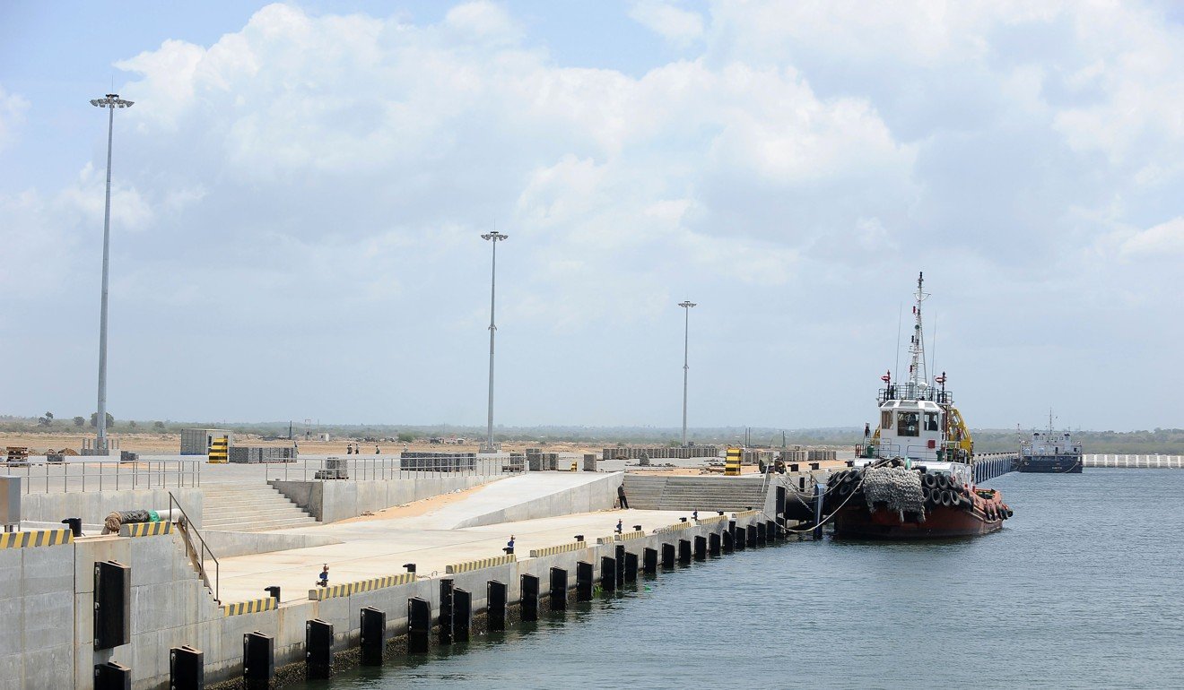 Controversial: the Chinese controlled port in Hambantota, Sri Lanka. Photo: AFP