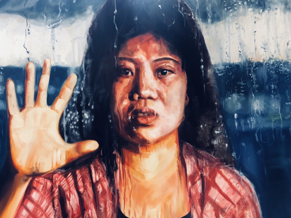 A painting of Leeh Ann Hidalgo by Sparrow called I Am Theia.