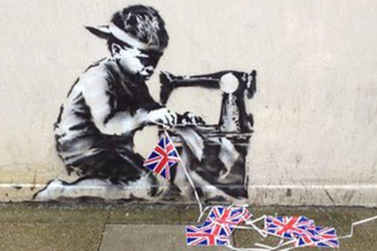 Banksy Slave Labour Bunting Boy London 12 Put Up For Auction South China Morning Post
