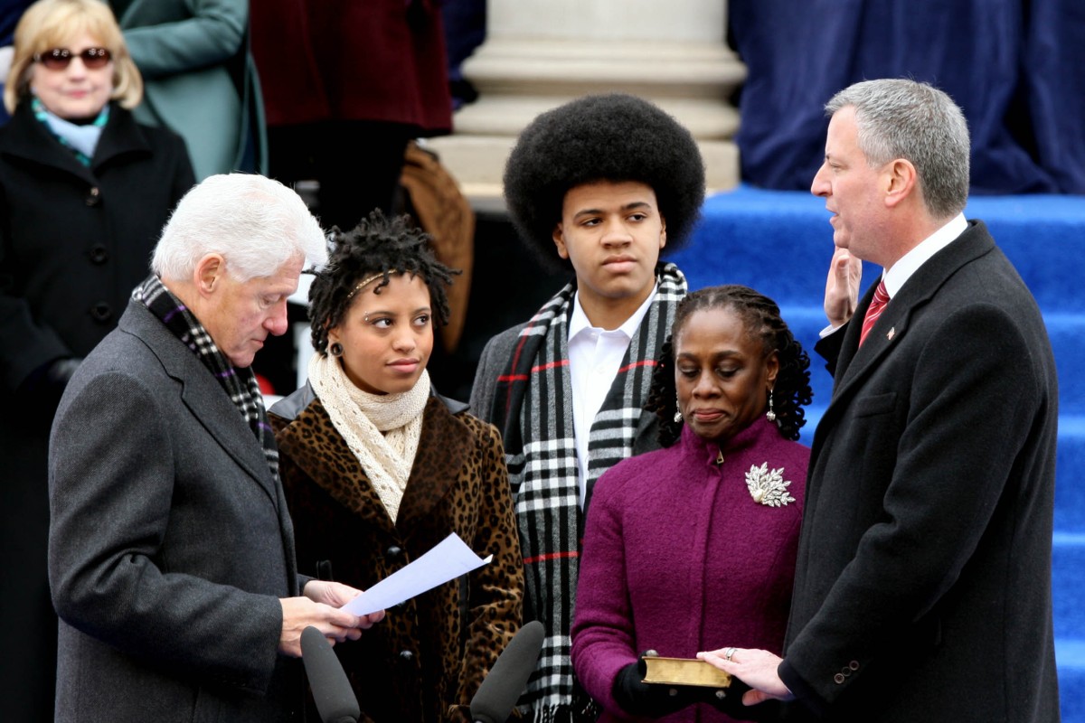 Bill de Blasio sworn in as New York mayor, succeeding Michael Bloomberg