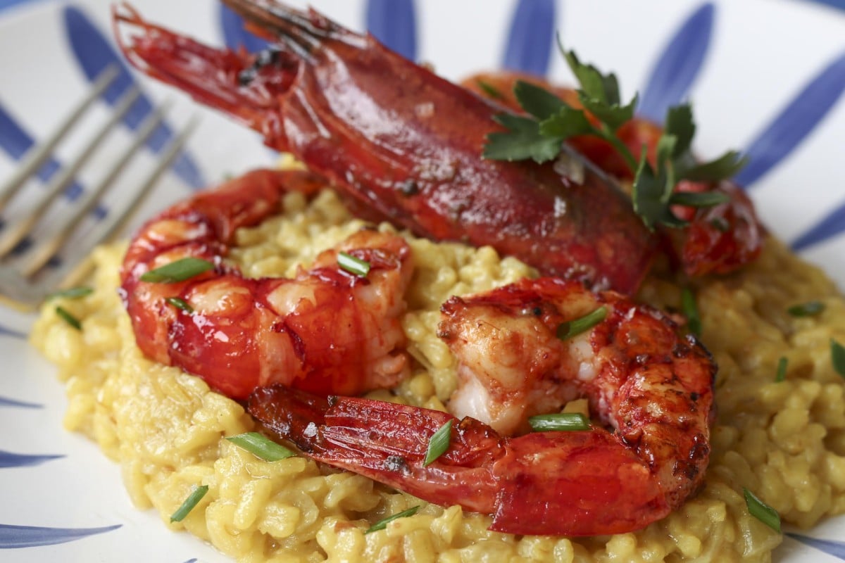 Susan Jung's shrimp and saffron risotto with prawns South China
