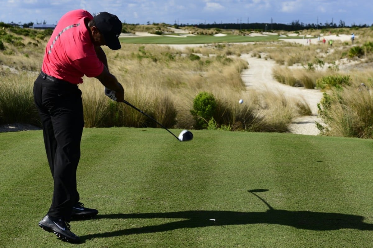 Tiger Woods tees off from the 14th hole during the final round of the Hero World Challenge at Albany Golf Club in Nassau, Bahamas. Photo: AP