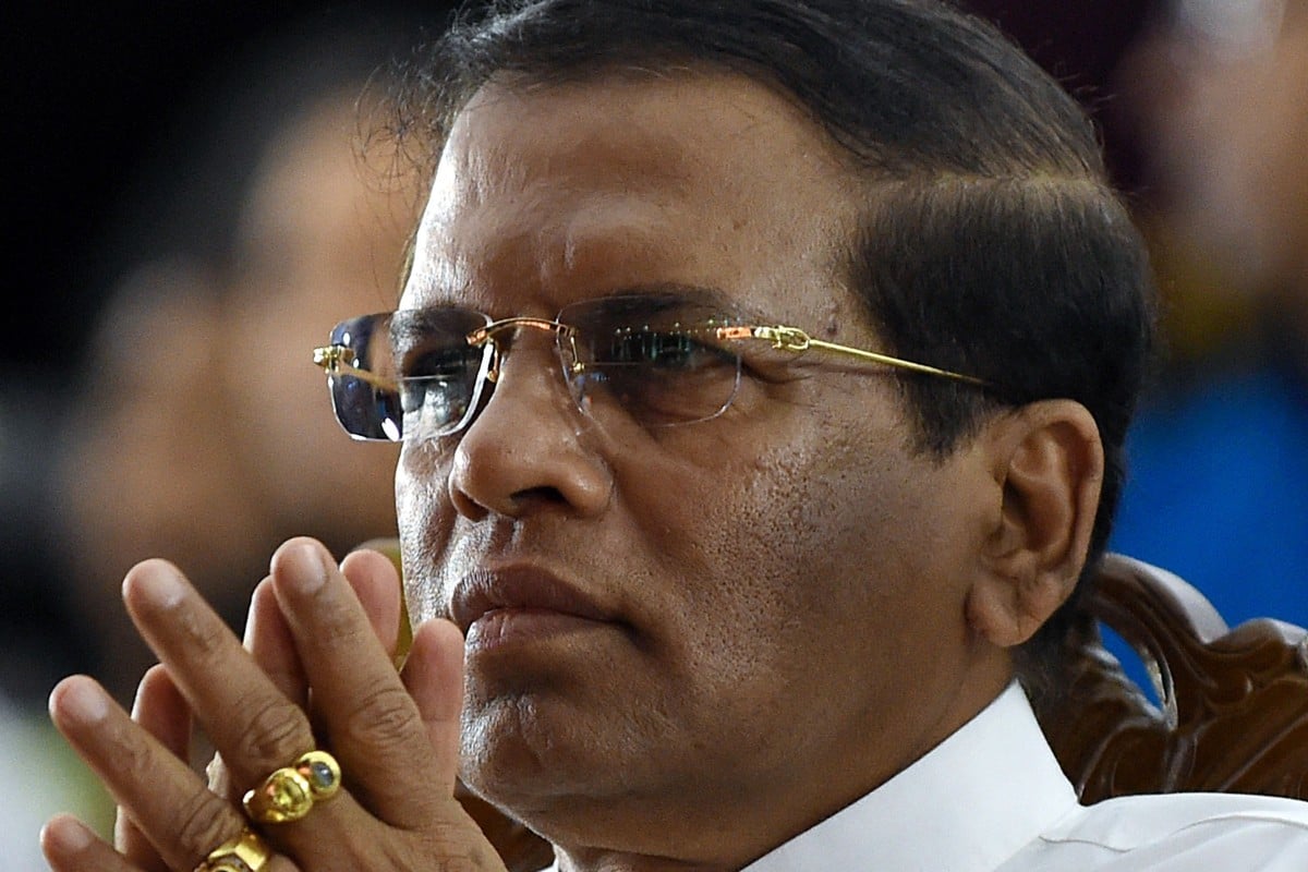 Sri Lankan President Maithripala Sirisena (seen in January 2016) watches a cultural show at Independence Square in Colombo. Photo: AFP