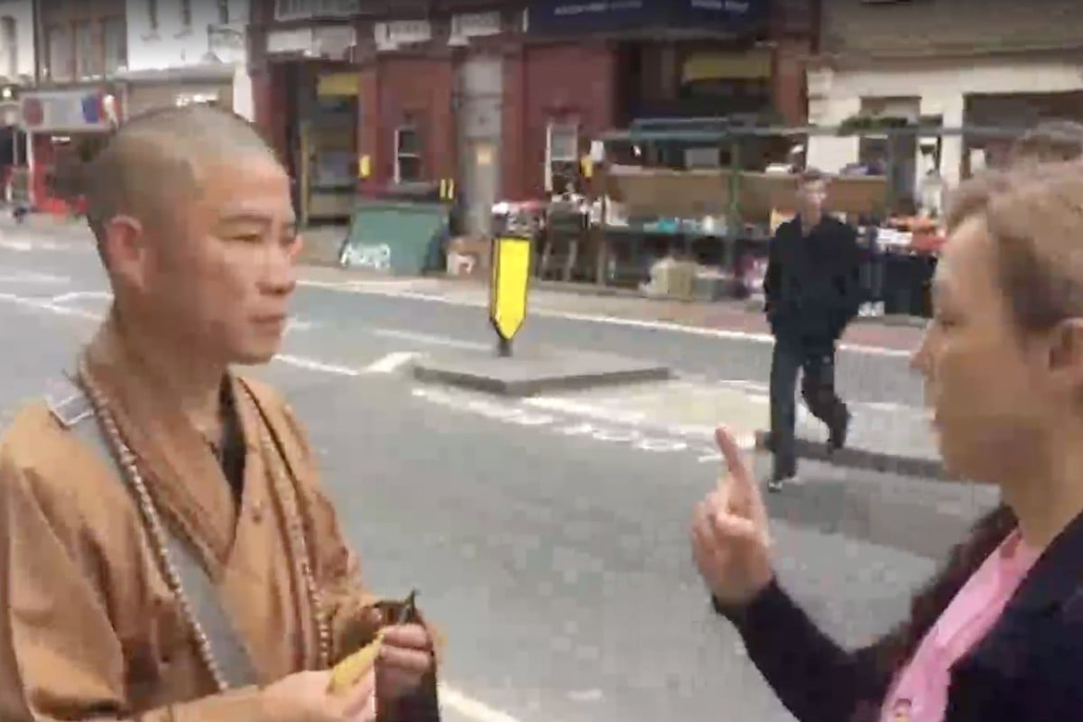 Six Ways To Spot A Fake Buddhist Monk After Hong Kong Ex Actress - actress turned lawyer mary jean reimer right confronting a fake monk on