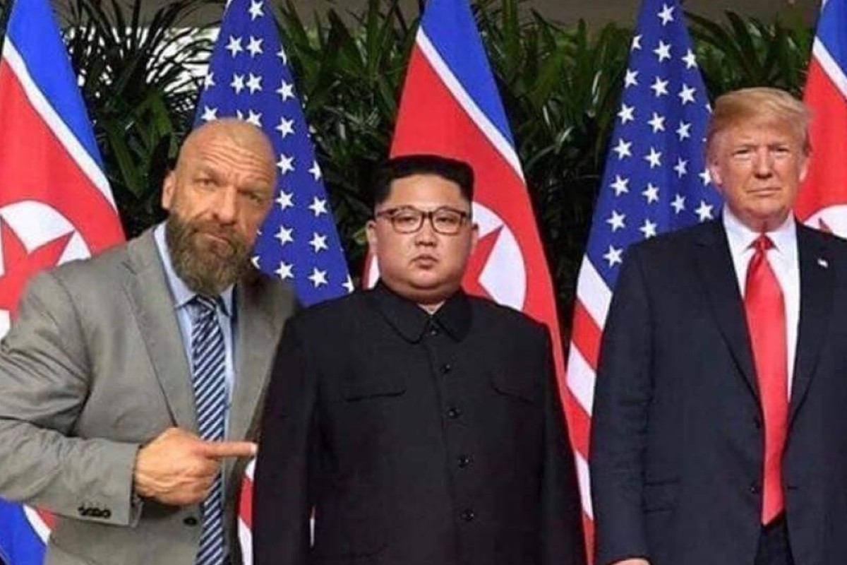 Triple H And Kim Jong Un Picture Goes Viral As Wwe Star Comments On Photoshopped Meme From Donald Trump Summit South China Morning Post