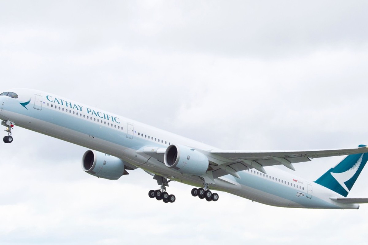 Cathay Pacific S New Long Range Fuel Efficient Airbus A350 1000 Flies In To Hong Kong South China Morning Post