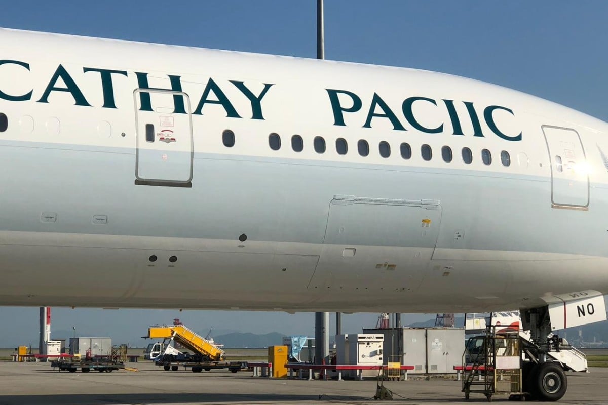 The side of the Cathay Pacific plane read “Cathay Paciic”. Photo: Facebook