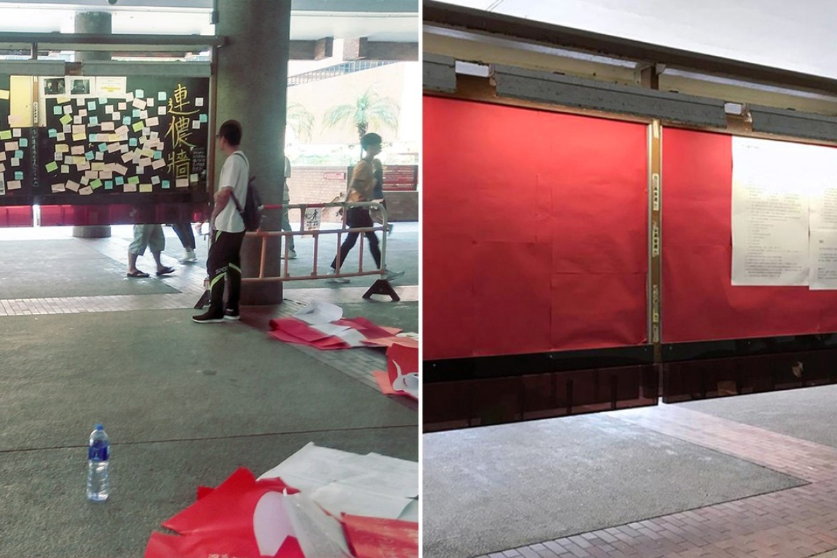 Democracy Wall Covered Up Again As Polyu President Hits Out