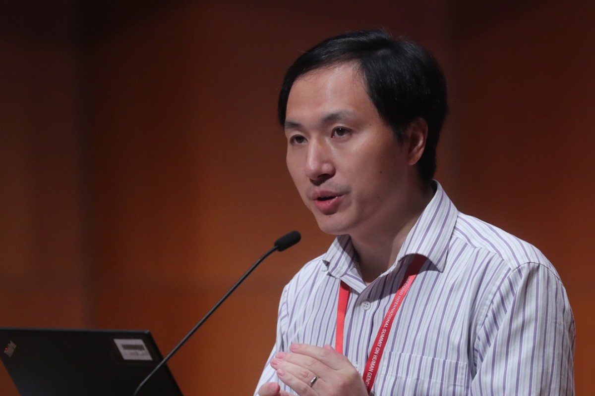 Chinese scientist He Jiankui speaks at the International Summit on Human Genome Editing. Photo: Sam Tsang