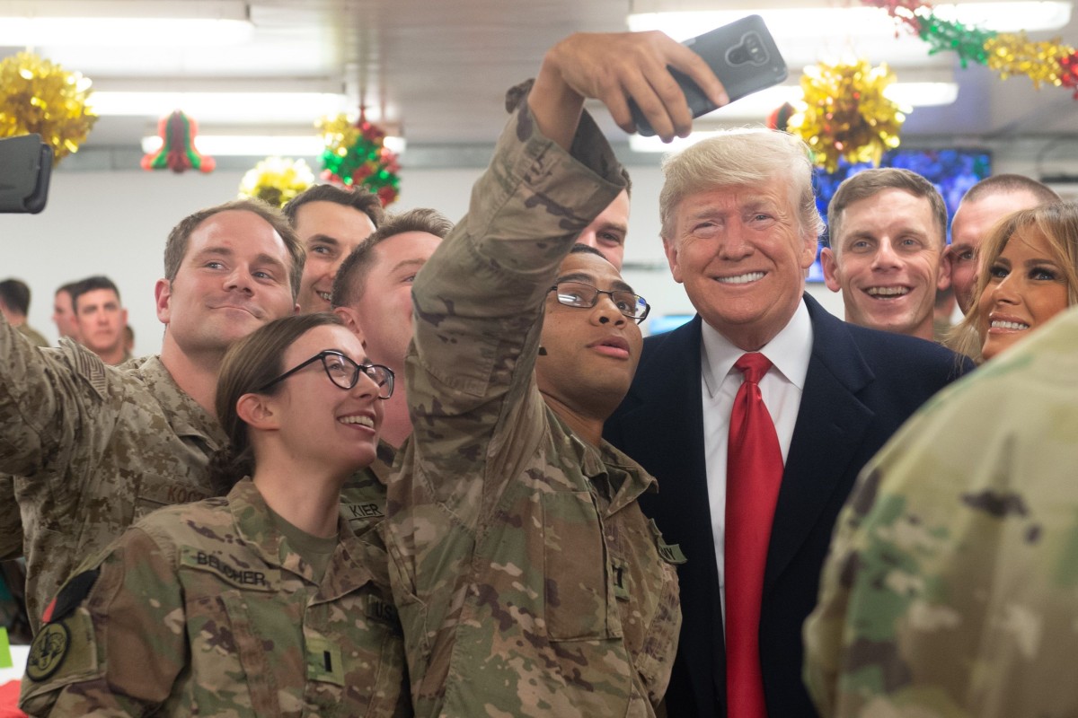 Donald Trump Surprises Troops With Secret Trip To Iraq His First Presidential Visit To A War Zone South China Morning Post