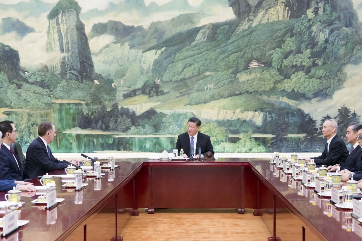 Chinese President Xi Jinping urged for a “mutually beneficial” trade deal in this week’s talks when he met US trade representative Robert Lighthizer and US Treasury Secretary Steven Mnuchin in Beijing on Friday, according to Xinhua. Photo: Xinhua