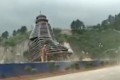 A tower being built in southwestern China is blown over on Thursday. Photo: Sina