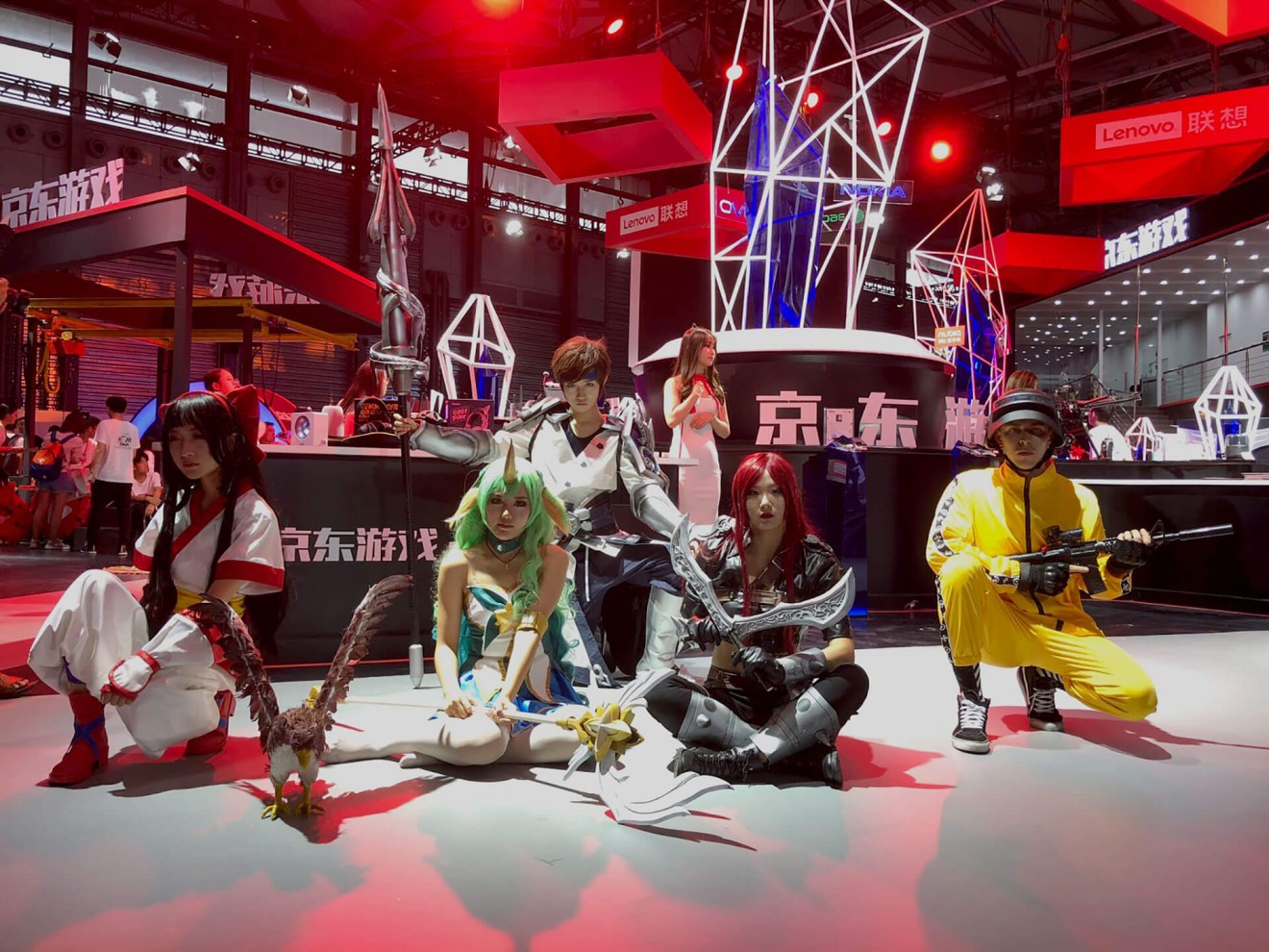 Cosplayers are everywhere — JD.com actually hired these guys to, uh, pose? Hang out at their booth? (I’m not gonna lie, I’m not sure how to describe what it is cosplayers actually do.)