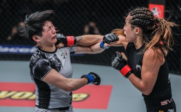 Angela Lee (right) in action against Jenny Huang, is one of the biggest attractions in One Championship. Photos: One Championship