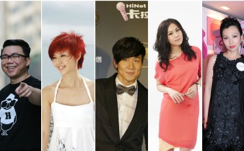 Singaporean Mando-pop singers (from left) Hanjin Tan, Stefanie Sun, JJ Lin, Tanya Chua and Kit Chan 