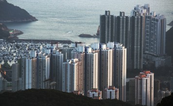 Residential buildings in the Aberdeen area of Hong Kong. There were a record number of transactions in the Year of the Rooster in Hong Kong. Photo: Bloomberg