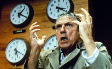 Peter Finch plays the news anchor who loses it in Network (1976). Photo: Alamy