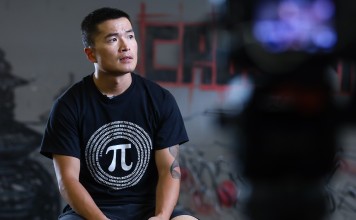 Liang Kong being interviewed at his CrossFit gym in China. The sport is exploding in the country for a number of reasons. Photo: Handout
