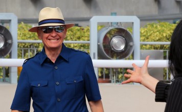 Trainer John Moore in the Sha Tin winner’s circle after his horse Just Not Listening won earlier this season. Photos: Kenneth Chan