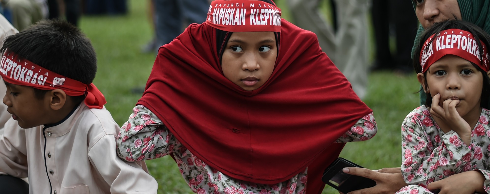 Young opposition members. Photo: AFP