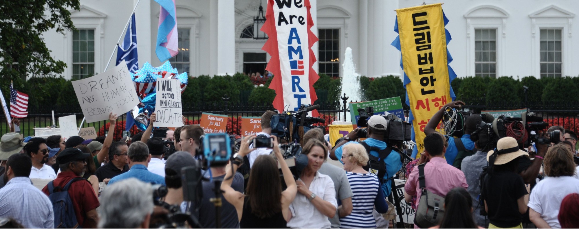 An immigration protest at the White House. Photo: AFP