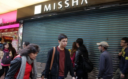 The shutters remain closed in Mong Kok. Photo: Dickson Lee The shutters remain closed in Mong Kok. Photo: Dickson Lee