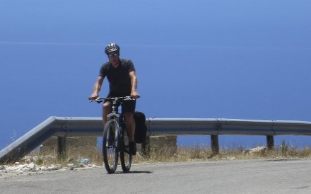 Simon Parry ascends the Llogara Pass, in Albania. 