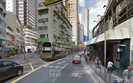 Eric Li swerved to avoid another car near the junction of Wood Street and Wan Chai Road. Photo: SCMP Picture
