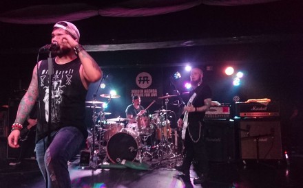 Frontman Jasen Moreno of Drowning Pool, at Hidden Agenda. Photo: Lauren James