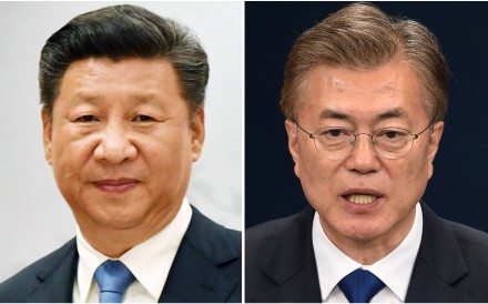 Chinese President Xi Jinping (left) and South Korean President Moon Jae-in. Photos: Kyodo, Reuters