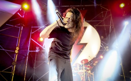 Slash metal band Nightmare perform during the Voice of Youth festival 2017 at Kandaw Fyi Park, Yangon, Myanmar. Photo: James Wendlinger