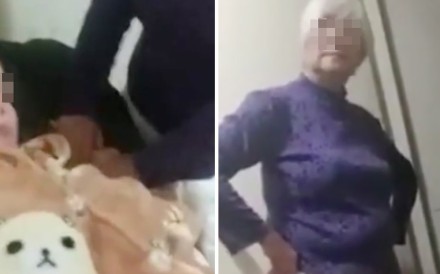 The video shows the row between an Indonesian helper and her employer, in which the elderly woman turns violent and repeatedly lashes out with her hands. The video shows the row between an Indonesian helper and her employer, in which the elderly woman turns violent and repeatedly lashes out with her hands.