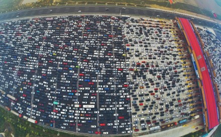China’s motorways become a sea of slow-moving traffic during the Lunar New Year holiday period. Photo: ChinaFotoPress