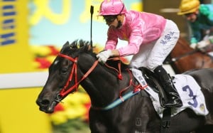 Joao Moreira gets Classic Jewellery home in the last at Happy Valley. Photo: Kenneth Chan