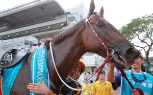 Able Friend, ridden by Joao Moreira, was never tested and just did what he had to do in the Champions Mile. Photos: Kenneth Chan