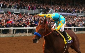 American Pharoah's "Grand Slam" victory - the Triple Crown and the Breeders' Cup Classic - was one of the biggest moments in world racing in 2015. Photo: AFP