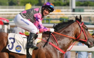 Jockey Brett Prebble and Amazing Kids return to scale after taking out the Group Three National Day Cup. Photos: Kenneth Chan