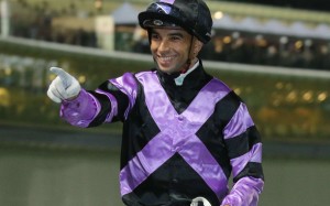 The Magic Man Joao Moreira celebrates with the crowd after winning on Formula Galore. Photos: Kenneth Chan